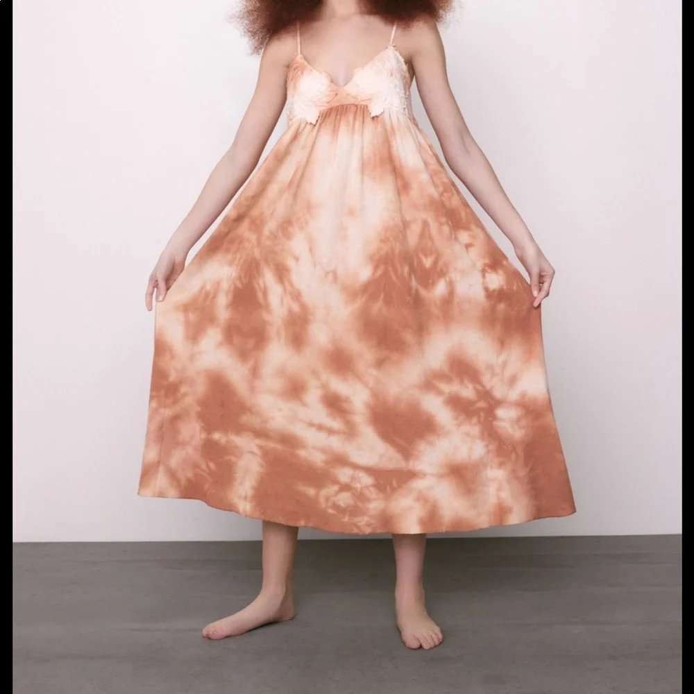 Zara Tie Dye MIDI/ Maxi Dress - Picture 2 of 12